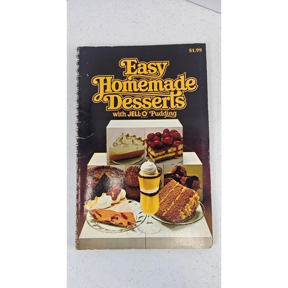 Vintage JELL-O Pudding Easy Homemade‎ Desserts Cookbook 1979 Spiral Recipe Book